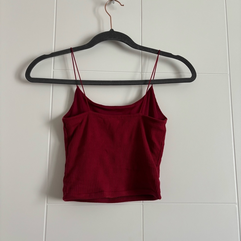 3/$25 Garage Red Women's cropped tank top - Picture 2 of 4